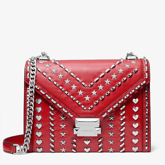 Michael Kors Handbags - MICHAEL MICHAEL KORS Whitney Large Studded Leather Convertible Shoulder Bag